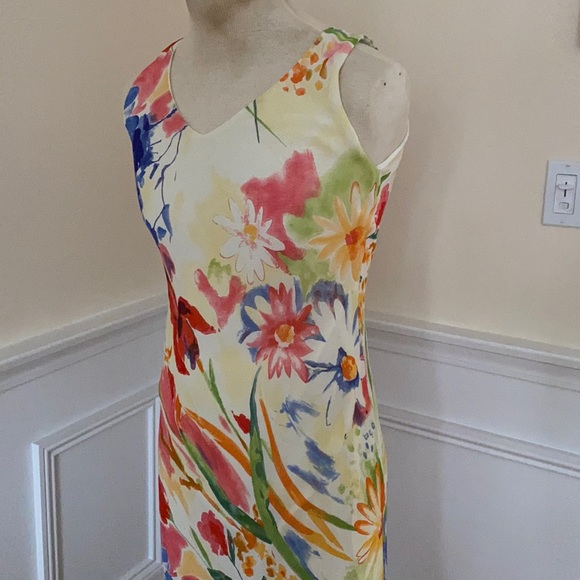 Tessuto Vintage Long V-neck Sleeveless Dress - Picture 3 of 12